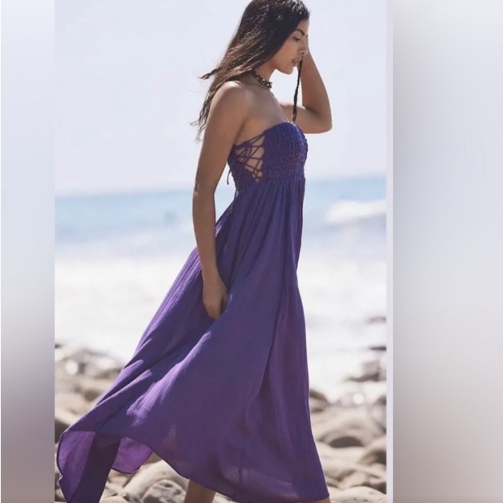 Free People Purple Turning Up Temperature Endless Summer Maxi Dress Plum NWOT
